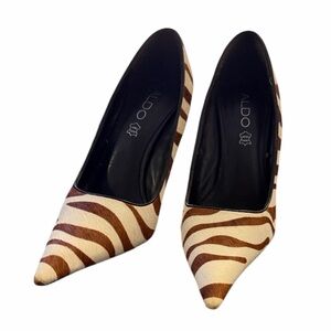 ALDO Zebra Print Heels in Brown and Cream